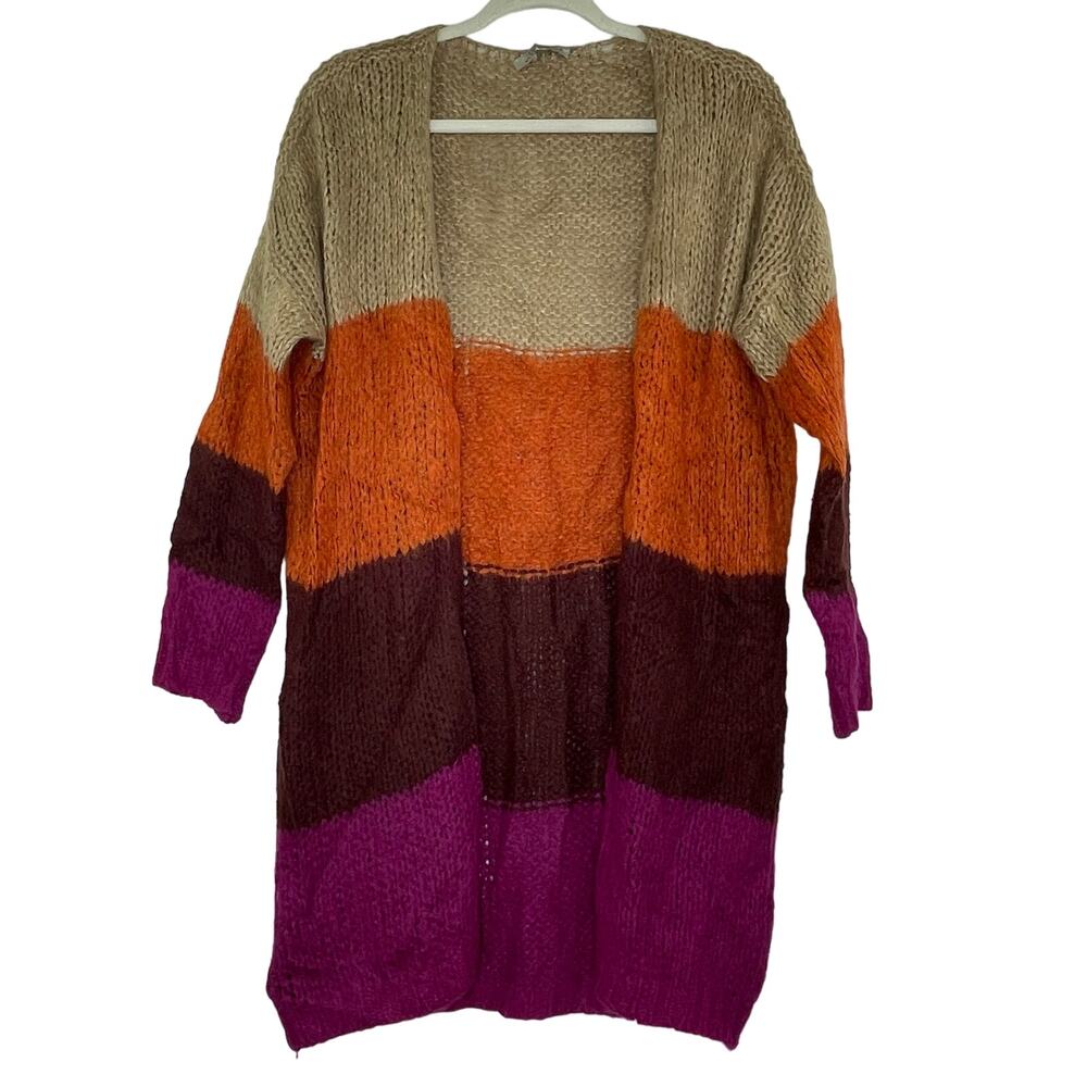 Niccolai Made in Italy knit long cardigan mohair wool blend women's Small